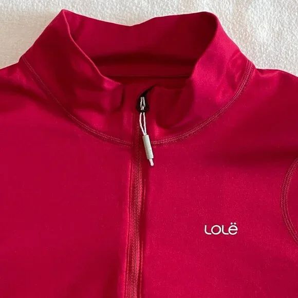 Lole funnel neck half zip top Women's Medium pink athleisure stretch workout - Picture 3 of 7